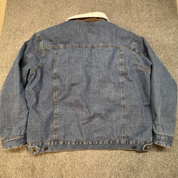 Wrangler Sherpa Lined Denim Jacket Mens Authentic Western Blue Jean Coat XL - Picture 5 of 12
